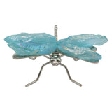 Quartz & Black Kaynite Dragonfly ornaments with electroplated painted metal frame S/ M size