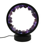 Multi-gemstones round shape acrylic base lamp  white/yellow / blue light table lamp with a USB cable