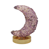 Gemstone chip Moon shape Lamp Gold Base 3setting light USB cable Lamp