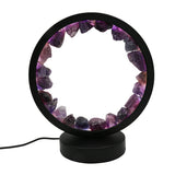 Multi-gemstones round shape acrylic base lamp  white/yellow / blue light table lamp with a USB cable