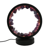 Multi-gemstones round shape acrylic base lamp  white/yellow / blue light table lamp with a USB cable
