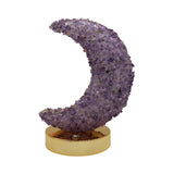 Gemstone chip Moon shape Lamp Gold Base 3setting light USB cable Lamp