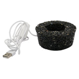 Amethyst/ Black obsidian gemstone chip LED lamp base white/yellow / multi-color light table lamp with a USB cable