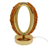 Gemstone chip Oval Lamp Gold Base cold/ warm / natural  USB cable Lamp