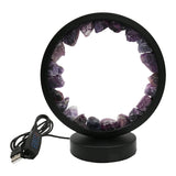 Multi-gemstones round shape acrylic base lamp  white/yellow / blue light table lamp with a USB cable