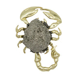 Pyrite multi-style insect/animal ornaments with silver/gold plated base
