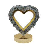 Gemstone chip Heart shape Lamp Gold Base  3 lights setting  USB cable Lamp
