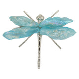 Quartz & Black Kaynite Dragonfly ornaments with electroplated painted metal frame S/ M size