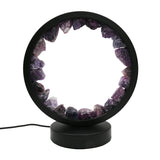 Multi-gemstones round shape acrylic base lamp  white/yellow / blue light table lamp with a USB cable