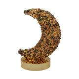 Gemstone chip Moon shape Lamp Gold Base 3setting light USB cable Lamp