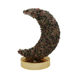 Gemstone chip Moon shape Lamp Gold Base 3setting light USB cable Lamp