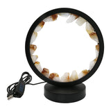 Multi-gemstones round shape acrylic base lamp  white/yellow / blue light table lamp with a USB cable