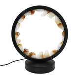 Multi-gemstones round shape acrylic base lamp  white/yellow / blue light table lamp with a USB cable