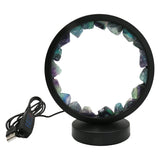 Multi-gemstones round shape acrylic base lamp  white/yellow / blue light table lamp with a USB cable