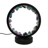 Multi-gemstones round shape acrylic base lamp  white/yellow / blue light table lamp with a USB cable