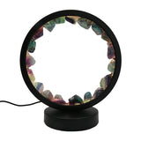 Multi-gemstones round shape acrylic base lamp  white/yellow / blue light table lamp with a USB cable