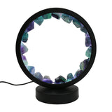 Multi-gemstones round shape acrylic base lamp  white/yellow / blue light table lamp with a USB cable