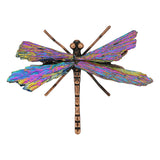 Quartz & Black Kaynite Dragonfly ornaments with electroplated painted metal frame S/ M size