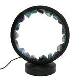 Multi-gemstones round shape acrylic base lamp  white/yellow / blue light table lamp with a USB cable