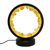 Multi-gemstones round shape acrylic base lamp  white/yellow / blue light table lamp with a USB cable