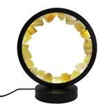 Multi-gemstones round shape acrylic base lamp  white/yellow / blue light table lamp with a USB cable