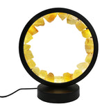 Multi-gemstones round shape acrylic base lamp  white/yellow / blue light table lamp with a USB cable
