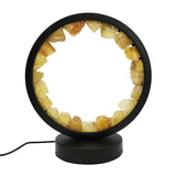 Multi-gemstones round shape acrylic base lamp  white/yellow / blue light table lamp with a USB cable