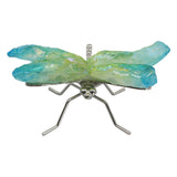 Quartz & Black Kaynite Dragonfly ornaments with electroplated painted metal frame S/ M size