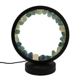 Multi-gemstones round shape acrylic base lamp  white/yellow / blue light table lamp with a USB cable