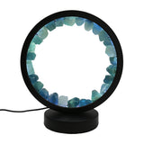 Multi-gemstones round shape acrylic base lamp  white/yellow / blue light table lamp with a USB cable