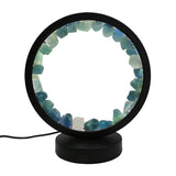 Multi-gemstones round shape acrylic base lamp  white/yellow / blue light table lamp with a USB cable