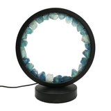 Multi-gemstones round shape acrylic base lamp  white/yellow / blue light table lamp with a USB cable