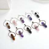 Gemstone Hexagon Prism Double Point Pendants Silver&Copper Plated Design, PND4162XX