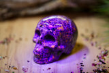 Yooperlite Skull Wholesale UV Reactive 3.5" Natural Crystal Carving Energy