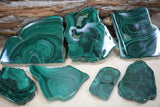 Natural Malachite Polished Slabs Wholesale 1kg Lot Specimens Energy Healing