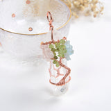 Rock Crystal Pendant Gemstone Copper Plated Wire Tree Design, PND6002XX
