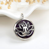 Gemstone Round Locket Pendant Rhodium Plated Copper Designs, PND4040XX