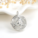Gemstone Round Locket Pendant Rhodium Plated Copper Designs, PND4040XX
