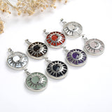 Gemstone Round Pendant Moon-In-Sun Silver Plated Copper Design, PND5061XX