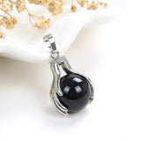 Gemstone Sphere Pendant Silver Plated Ball-In-Hands Design, PNG5091XX
