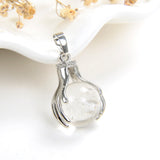 Gemstone Sphere Pendant Silver Plated Ball-In-Hands Design, PNG5091XX