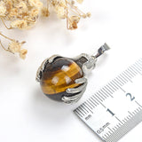 Gemstone Sphere Pendant Silver Plated Ball-In-Hands Design, PNG5091XX