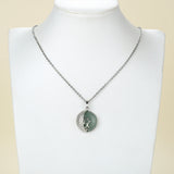 Gemstone Round Pendant Night Stars Silver Plated Design, Small Size, PND5010XX