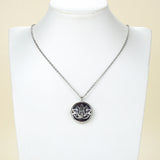 Gemstone Round Locket Pendant Rhodium Plated Copper Designs, PND4040XX