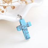 Gemstone Cross Pendants, Small Size, PND4118XX