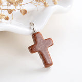 Gemstone Cross Pendants, Small Size, PND4118XX