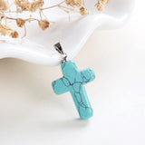 Gemstone Cross Pendants, Small Size, PND4118XX