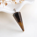Gemstone Thin&Long Angular Cone Pendants Or Pendulums, Big Size, PND4119XX