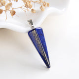 Gemstone Thin&Long Angular Cone Pendants Or Pendulums, Big Size, PND4119XX