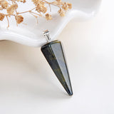 Gemstone Thin&Long Angular Cone Pendants Or Pendulums, Big Size, PND4119XX